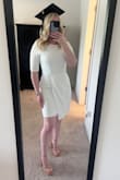 I needed a graduation dress that covered my arms and held at the waist but had good stretch and breathability, and this baby is it!! I have a very athletic build with 13" biceps, so anything with sleeves makes me hesitant as I am prone to ripping them, but again the stretch is just too perfect and comfortable!! I highly recommend this dress! - Caitlin M.