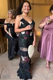 I'm 6 months postpartum and not feeling my most confident in my body right now, but I ended up loving this dress so much more than I thought I would. It helped me to feel very confident. It was the perfect mix of sexy and elegant. This dress turned out to be so comfortable as well. Not only did I get a bunch of compliments at the wedding I attended, but I thoroughly enjoyed wearing it. The weather was very humid, but this dress's fabric didn't add to the stress of weather conditions. I got a size medium; it was a tad tight in the upper back area, but again, I just had a baby so it's expected. Plus, it wasn't uncomfortably tight. It was totally manageable. It'll fit me even better in due time.  I loved being in this dress. - Meagan C.