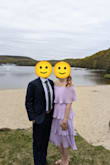 I really loved wearing this dress! I'm 9 months postpartum and this was great for a spring wedding. My boobs are different sizes (thank you breastfeeding lol) and this dress really helped hide it. It was also super easy to pump in, I could just pull it down quick. The dress stayed up the entire night, no problem! I would order down a size. I'm usually a medium and got the small. The color is a beautiful spring time light purple. I will probably use this again for a bridal shower. - Megan S.