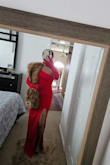 Another amazing dress from Lulus!  I wore this to an Old Hollywood party.  It was the perfect shade of red.  The fit was great with the right amount of stretch.  It had it hemmed to wear with shorter heels.  Even if I had worn 4 inch heels it would still have been a little long. (Picture is before hemming) - Lydia A.
