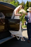 Very tall but stable enough for me to walk down the aisle on dirt and grass. Will wear again. - Natalie M.