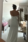 It's truly a beautiful dress but I don't think it'll do for my wedding. I wish I loved it more as I waited to get a M for a while and it fits like a glove. - Kathy H.