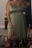 I couldn't end up wearing it as it was too big and the bow wasn't sitting right. The fabric is quite slick so it needs to fit just right. - Hannah K.