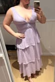 Got this dress to wear as a bridesmaid, I am normally a large but had to size up to a XL, which fit perfectly. Lavender colour is great, really nice compared to a few other lavender dresses I ordered from other companies, and the fit was very flattering. Highly recommend! - Hailey A.