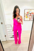 This outfit was a show-stopper! I wore it at my sister's bachelorette party in Destin Fl. The color was amazing and the material is extremely comfortable. I loved it so much that I'm likely buying it in another color! Several compliments on the fit and color. Definitely recommend. - Mariel H.