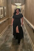 I'm 5'9", 240lbs, 38J, size 16/XL. I needed a dress for a work gala and it was not easy finding something that wasn't giving mother of the bride. I'm in my 30's and didn't want to dress like an old maid which is what plus size formal wear typically feels like. This dress for beautifully! I maybe could've had the bottom part taken in, but it looked fine. The top fit and I actually didn't have to wear a bra. I danced and dance but the girls stayed in place. Very happy with this purchase. - Adrienne W.