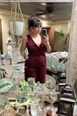 I was nervous about wearing this because I am between sizes, I got the L because I didn't want the top to be too large as I wouldn't have time to fix it before the wedding. It was a little snug and the zipper was a little hard to use, but overall it fit great. My only issue was the straps were still a little big and fell off of my shoulders. Double sided tape helped with that though. Great material. 10/10 would recommend. - Erica D.