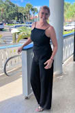 Lulus is the only place I have enjoyed and found jumpsuits that fit me correctly I have bought several but this is my favorite. Simple and sexy. Can't really wear a bra with it but the tape ones are an option if you need them. - Coryn G.