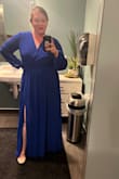 I was super last minute and didn't have time to order/try on/send back different dresses so I went with the choice that had the most positive reviews and good size comments and it worked out perfect! This dress is so comfortable and the slit is a nice addition since the rest of the dress is a little conservative. The only thing I might add is a belt or something at the waist but as a bridesmaid I didn't want to do any extra to take away from the bride. This is a great dress to re-wear as a wedding guest as well! I am a tall and thick woman and I actually probably could;ve sized down to a large but the back would;ve been a little too tight I think - the rest of the dress has a lot of give. It was a great length for me but be prepared to get it hemmed if you are short. Loved this dress and will wear it again! - Julie H.