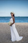 Fits true to size, a little large on the bust, but I used a pad and didn't have any problems. Everyone loved my dress, especially my husband! I'm very happy with this purchase - Rhayssa S.