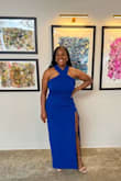 This color blue is always a win & the compliments will be rolling in! The length was perfect in heels, and the dress was comfortable to dance in all night! - Summer C.