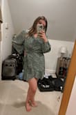 Love this dress! Super cute. I'm short and have big boobs. This dress hides my mini tummy and supports my body type! Good for girls with bigger boobs. Flattering little ruffle on the backside. - Kayla A.