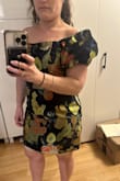Really wanted to to wear this one but will be returning. The pattern doesn't align at the mid seam, the shoulders don't stay up, and the hips are more wide. - Melissa G.