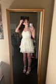 The only problems I have with this dress are that the straps can be hard to tie and get even with each other, and also get knotted very easily (as you can see, I sort of turned it into a halter bc I was getting annoyed with trying to tie the straps on my own); and the top layer of trim on my dress was a bit uneven. Other than that, it's a very pretty dress and will be nice for graduation! - Tayah K.