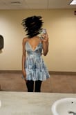 I was initially worried that this dress wouldn't be suitable for my height, but boy was I wrong! Not only is this dress super cute and flattering, but it also fits me well!! Though the only thing I'll be mindful of moving forward is how I care for the dress in terms of washing... I do feel like this is the type of dress to shrink. - Chandler J.