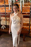 Ordered it for my Wedding Shower and it did not disappoint! I got sooo many compliments. I felt so beautiful in it!! Would recommend it for any pre-wedding event! Even for a civil ceremony. The wide open back is super flattering! Be sure to have a pin if you have a smaller bust like me! - Alyssa W.