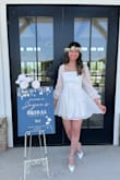I wore this dress for my shower and felt so pretty and elegant in it. Also got many compliments!! Since I am 5'6, the dress did feel a lil shorter than I wanted, but it could be because I wore heels so I looked a lot taller. Other than that, it was perfect. Would recommend!! - Joyee S.