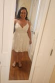 Cute dress. Although it fits me well, it doesn't flatter me. I do love the print. I'm undecided whether I will keep or return it. I'm in my mid 40s, and I think this dress would look better in someone younger. Purchased for my bridal lunch this summer - undecided. - Nancy T.