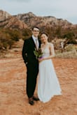 We had a mini "elopement" in Sedona with our families and this dress was perfect. Beautiful bodice and skirt that photograph well. The skirt was a good length with a small train, but still easy to pick up and scramble around rocks. - Jay W.
