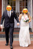 Was the absolute perfect dress for my courthouse ceremony! Didn't need any alterations at 5'6" with 3 inch heels and it was flattering on my postpartum curves. The only challenge was having to constantly hold the train when walking - it's a lot of fabric. It did tear a little and got dirty from walking around town during pictures. I got so many compliments on it and felt beautiful on my wedding day! - Amanda C.