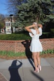 I was really delighted with the dress. I was in a bit of time crunch and needed something fast of better quality. This did it for me! I would say to steam it before your event, since its more linen based. Perfect in length for my height, as dresses tend to run short. - Sarah M.