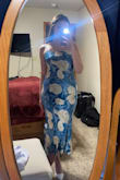 I was debating between a small and medium, and I'm glad that I got a medium. This dress is beautiful and looks classy. I personally don't believe that it's worth over 70 dollars. Also, I wish it was double-lined. - Samantha H.