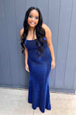 We got this dress for prom. It was absolutely perfect. We did not have to hem it (5 ft tall) or wear a bra (34DD)! Highly recommend! - Diane L.