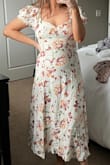 I bought this dress for my engagement photo shoot and it's perfect! It fits true to size, it hugs in all the right places but also has some stretch, especially around the arms and the bust. It's not see through whatsoever, and it's super soft! I loved it! - Kelsey M.