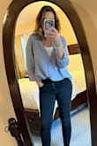 This top is comfortable, flattering and so cute. Especially love the detail in the back! Perfect balance for work-casual. The color is so pretty. - Caitlin R.