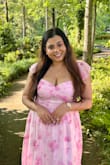 The dress is beautiful! I wore it to a friend's garden wedding and literally got so many compliments on it! I am busty so I had a sticky bra on and it took me some time to be comfortable with the amount of cleavage but it's honestly such a pretty dress. Shoes are also from Lulus! - Roopal K.