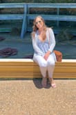 I loved this top, but the straps didn't stay well, I think because of the cut. I tied it super tight, but when sitting, it made me look wide and it pulled the top, as you can see in the first photo. I kept messing with it almost all day during this trip to Asheville. - Joanna G.