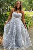 This dress was stunning! The top was somewhat stretchy so luckily it fit perfectly, especially since our main concern was the bust fitting properly. The dress was classy and fit true to size. - Rebecca