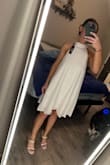 This was the perfect dress for my wedding rehearsal!! It fit perfectly and the material is so comfy and nice. - Hali H.