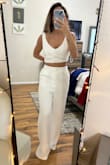 All about this set! Super comfy and I can wear it separately, which is the plan. Obviously had issues zipping the top by myself but super thrilled for it - Victoria S.