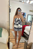 Okay! Honestly wasn't sure if this romper was for me but was convinced to keep it. I think, dolled up with wedges/boots, or sandals, jewelry, and a bow I'd feel better. It's super cute, and I wanted it to work. Again! Issues zipping up myself but keeping the soft super cute romper - Victoria S.