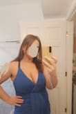 I really loved the dress. I'm a 2XL and ordered the XL, hoping I could squeeze into it, which I did. It's hard finding clothing for my size that makes me feel sexy. I'm 41; I just lost some weight, going from 255 to 220, and was a 2X/3X before. So, it's been difficult to determine my size. Anyway, I took a risk on this. I got a TON of compliments; plus, it was my b-day and [I] felt like Cinderella for the night. Beautiful color. I wore a plunge bra that snapped in the front with a black cardigan short shrug to hide the bra straps but still show off the dress. I tried getting a tape bra, and it literally wouldn't work because my boots are too big. The attached miniskirt did ride up a bit, but I did order a size smaller than I am, so it was expected. I used fabric tape which didn't do the trick lol. Lovely dress. If you're voluptuous, be prepared to figure out the bra situation in advance. - Erica H.