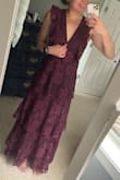Beautiful dress, comfortable. I'm 5'5, 130lbs, and 34B, and the small (my usual size in Lulus) was very loose on me. XS would be perfect. Also, very low cut- I would probably pin it a little - Samantha B.