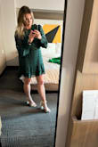 This was a very light and breezy dress. It did get a little hot after a little while but it's not completely see through. - Blair D.