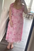 This dress was super cute, but the band for the waist doesn't shrink enough to fit (and I have a wide rib cage) I sized up based on the reviews but I regret that decision. :/ I have to return it unfortunately! - Brooke L.