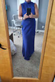A very nice dress but not shiny satin like the pic online. Not quite what I was looking for but would be really comfortable. - Robin W.
