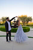 The dress was beautiful. I ordered it for my engagement shoot. It was short enough where I didn't need to hem it and I'm 5". It was a little tight but not terrible for a smaller bust. - Morgan C.