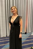 Loved this dress. If fit well, and the tie in the back under the breast helps secure placement. It's long even for me, but with 3 inch heels, it was floor length. Light and airy- didn't get hot! Wearing it again the next chance I get. - Terri