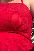 I loved the color and style of this dress. I took the tags off to wear it this morning and already it has unraveled right in my chest area. Thank god it's lined underneath otherwise my nipple would be out. I am very disappointed - Lacey C.