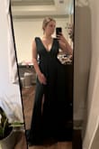 I needed a dress as a wedding guest to make me feel good about my body after baby. After a looooong search I'm happy I found this! The material is excellent. Super classic style, great color (picture is too dark, but pretty, I swear!), and the best thing is breastfeeding-friendly! 
A bummer is that it is a little long for me; I'll need to alter it. - Thassia F.