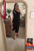 I love this dress so much. I purchased it for a gala, and it worked perfectly. I am a bit smaller up top compared to my waist/hips, so it was a little loose in the chest area. Did not bother me enough to return, as it fits like a glove everywhere else. - Katie A.