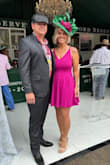 This dress is flattering! Fits tight in all the right places with a flirtatious skirt. It's a lot more fuchsia than pictured (not as pink/fuchsia). I had issues finding a fascinator to go with it since they all clashed so I paired a solid emerald green fascinator and added fuchsia flowers. I also paired it with colorful, slightly tacky jewelry and nude gem heels. I got so many compliments! - Rachel W.
