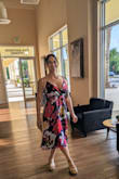 Fit perfectly and was appropriate for the mist recent outdoor wedding we went to in FL. Even though we were in 90° heat you couldn't see any sweat, and it was light enough to be comfortable in. Fit like a glove, lots of compliments and forgiving on the hips. - Ashley R.