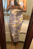 I bought this dress for a wedding in a warmer part of California. It was great, lightweight, and very pretty. I have been wanting a scrunchy form-fitting dress for a while and this one worked great. I'm a busty girl, so I opted for a small instead of an extra small, and the small worked great. - Sasha W.