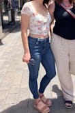 There is lining/padding, so I didn't feel the need to wear a bra. 

It's a really feminine/dainty look, and I love it! I got lots of compliments on this top! - Veronica B.