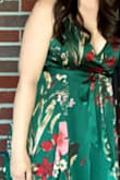 The dress is beautiful. The material is great quality. Heavy satin and lined. It was a little long because of the shoes I chose. So I had it hemmed. But a little higher shoes it would have been perfect. - Nicole E.